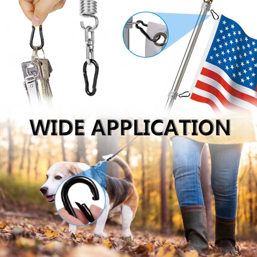 Heavy Duty Black Carabiner Clip by [Brand Name] - Spring Snap Hook for Camping, Hiking, Fishing & More
