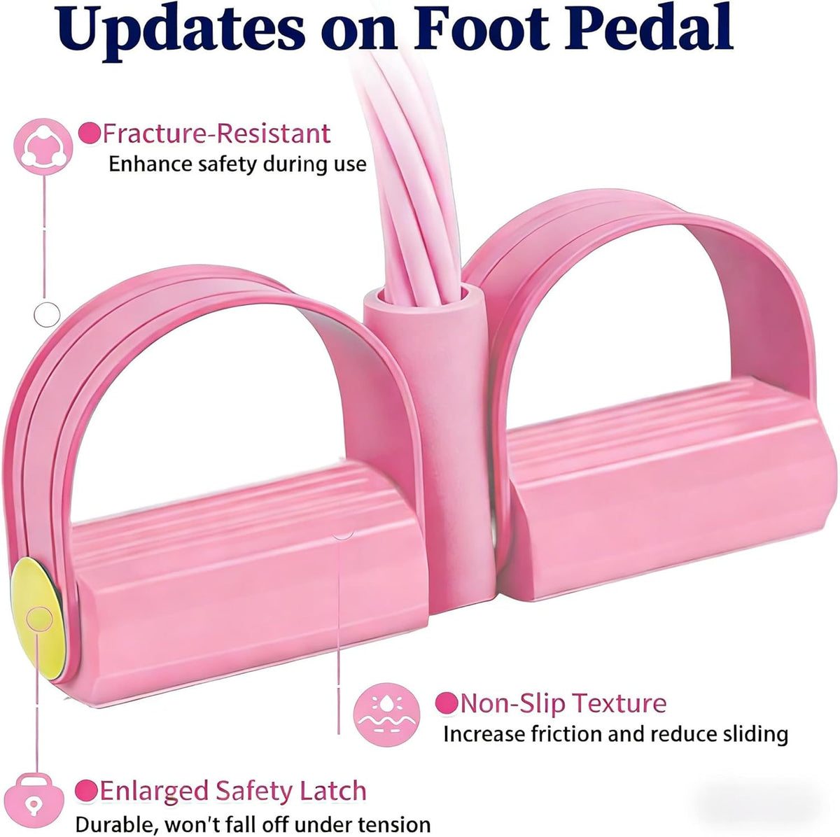 Skiennix Pedal Resistance Bands - Upgrade 6-Tube Manual Tension Training | Lightweight Natural Rubber for Yoga & Pilates