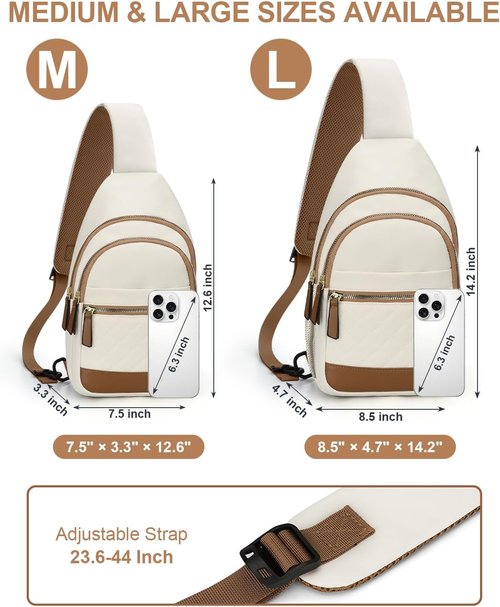 Capolo Sling Bag - Waterproof Crossbody Bag for Men & Women | Trendy Fanny Pack in Beige, Medium Size