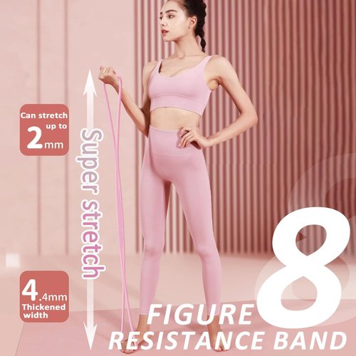 Figure 8 Resistance Bands - 15LB Silicone Pull Rope for Shoulder, Back & Arm Workouts | Non-Slip Handles for Home Gym & Yoga
