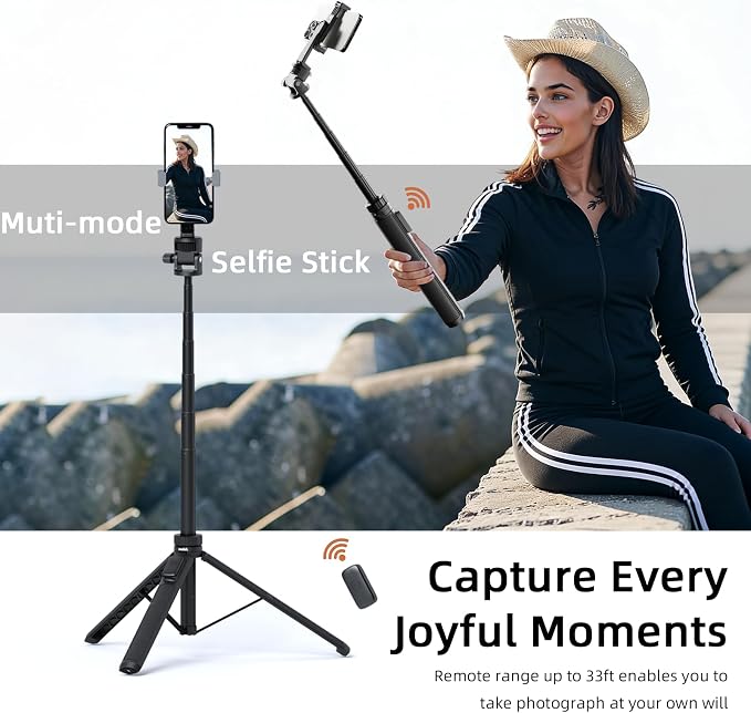 70" Action Camera Tripod for DJI, Extendable Selfie Stick Tripod