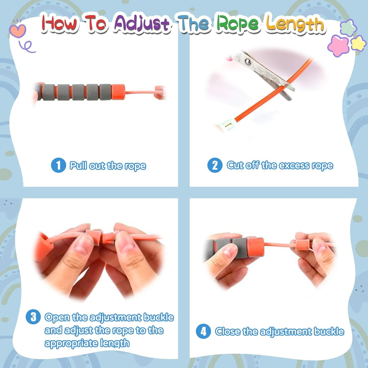 Skiennix Adjustable Jump Rope for Kids | Soft Foam Handles for Comfortable Skipping - Perfect for Outdoor Fitness