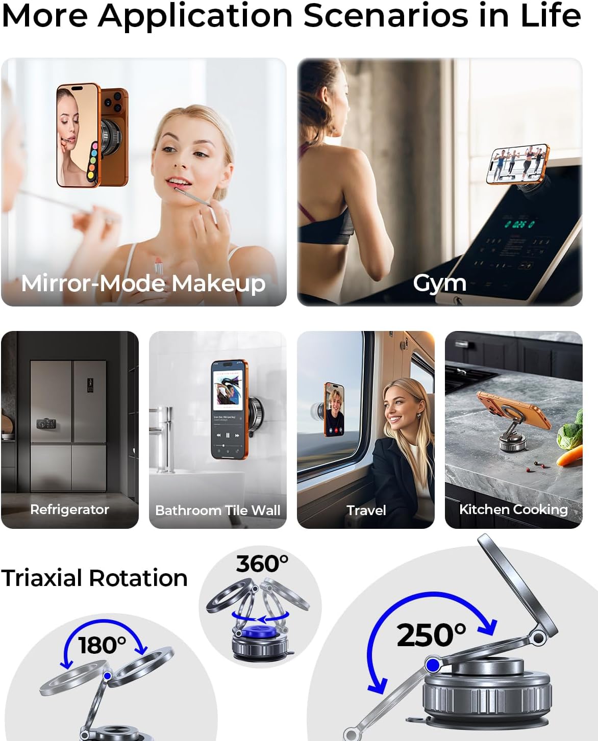 【Upgraded】All Metal for Magsafe Car Mount, Vacuum Magnetic Phone Holder