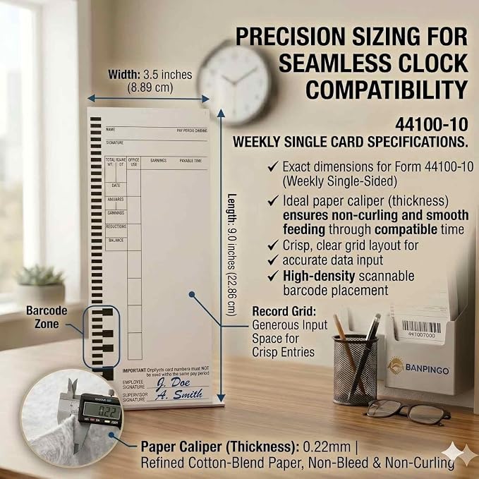 44100-10 Employee Time Cards, – Compatible