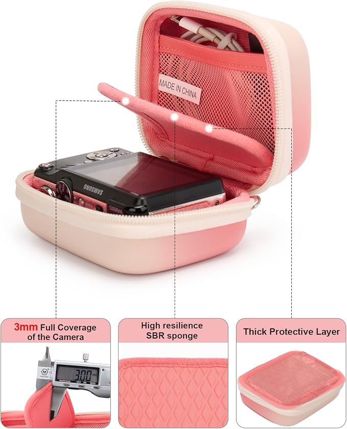 Cwatcun Digital Camera Case, Small Camera Pouch Carrying & Protective Case