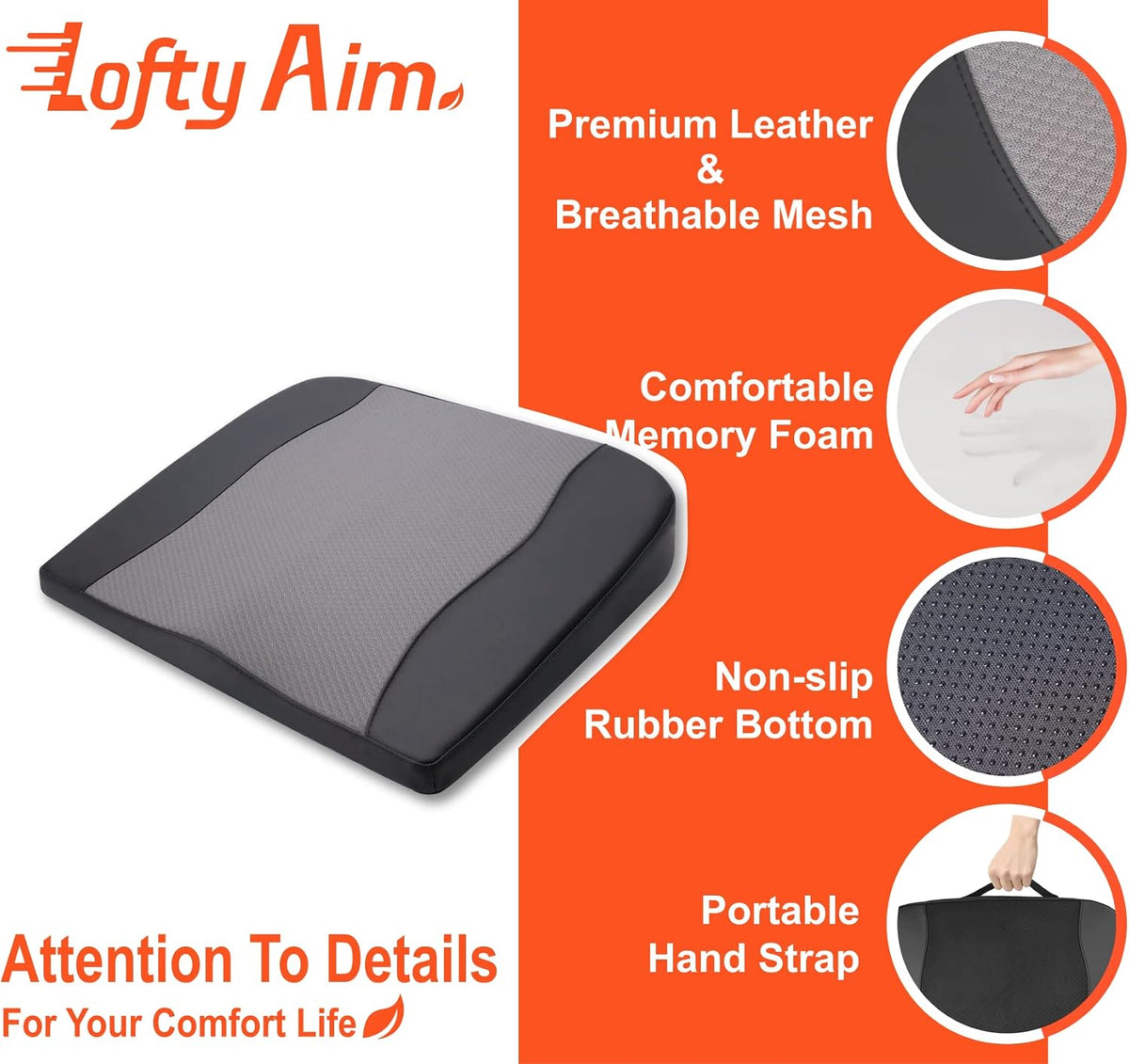 Lofty Aim Car Seat Cushion, Memory Foam Car Seat Cushions for Long Driving