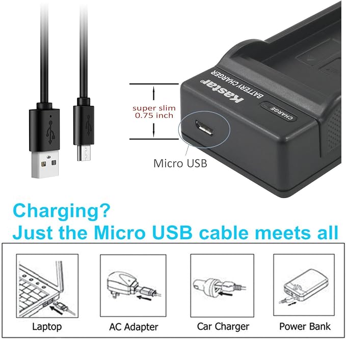 Kastar NP-BG1 NP-FG1 Battery + Slim USB Charger