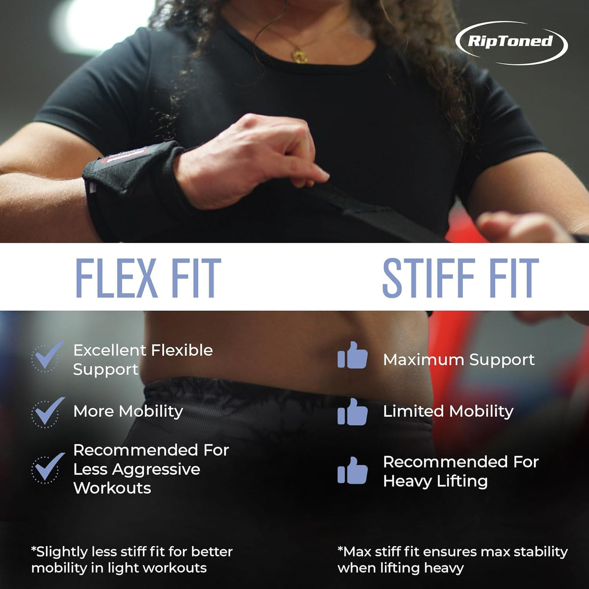 Rip Toned Wrist Wraps - Adjustable 18" Weightlifting Straps | USPA & USAPL Approved for Maximum Support