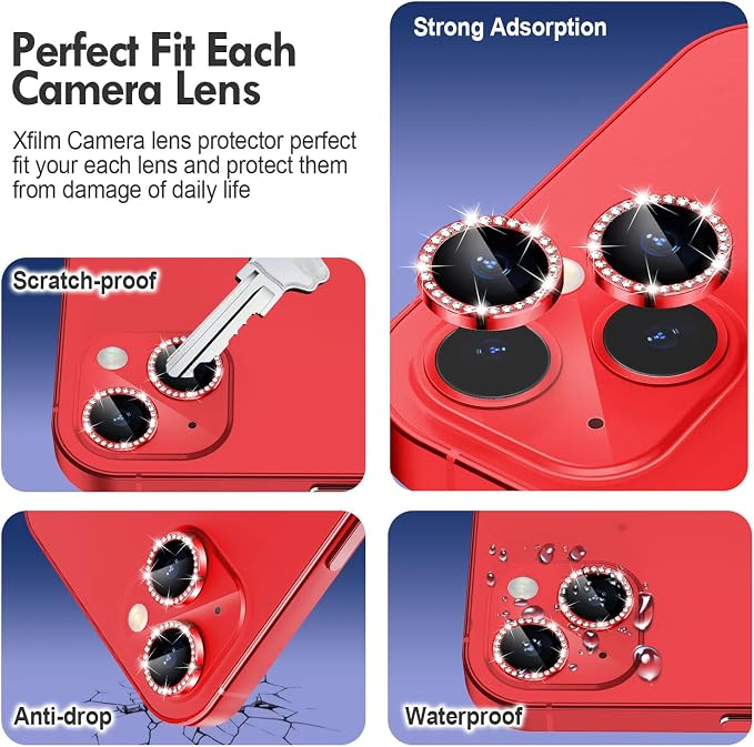 for iPhone 14 / iPhone 14 Plus Camera Lens Protector Bling, 9H Hardness