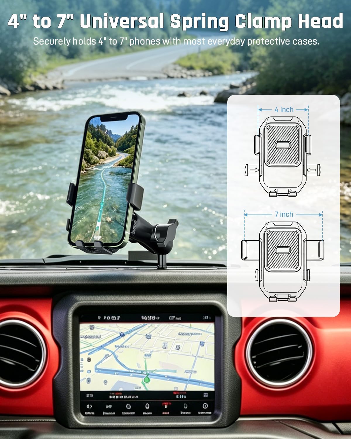Phone Holder for Jeep Wrangler JL 2018-2023 & Gladiator JT 2020-2023