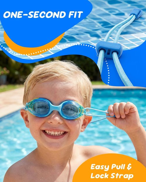 Aegend Swim Goggles - Comfort Fit Anti-Fog Pool Goggles for Kids Ages 3-8 | Perfect for Swimming