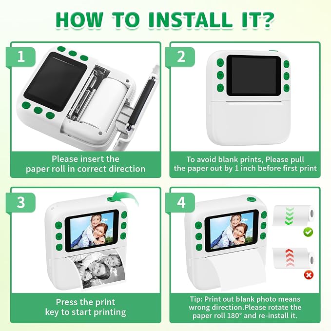 Instant Print Camera for Kids, Christmas Birthday Gifts for Girls Boys