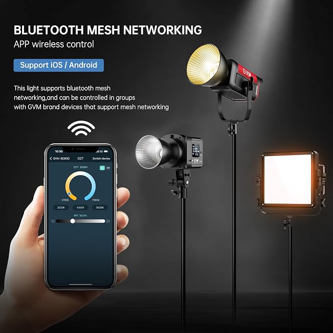 GVM 80W LED Video Light with Lantern Softbox and Tripod Stand Kit, Bi-Color