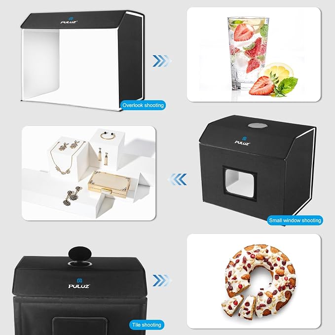 PULUZ Light Box Photography 24x16in, Portable Photo Studio Light Box