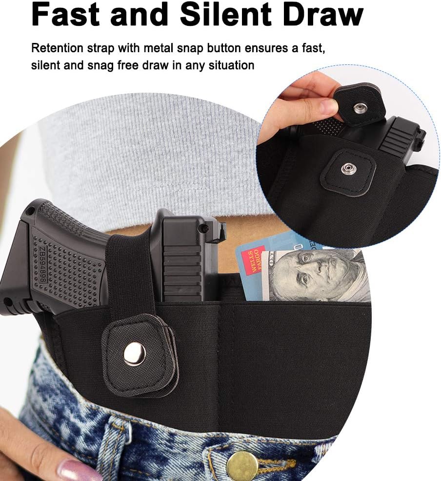 Skiennix Belly Band Holster - Comfortable Neoprene Gun Holster for Glock, Smith & Wesson, Taurus | Fits Most Pistols and Revolvers