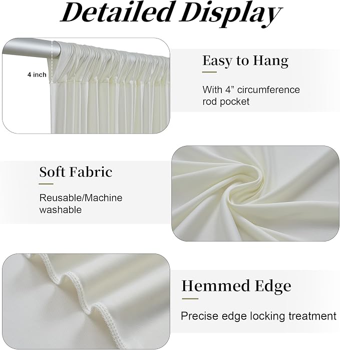 20ft x 15ft Ivory Backdrop Curtains