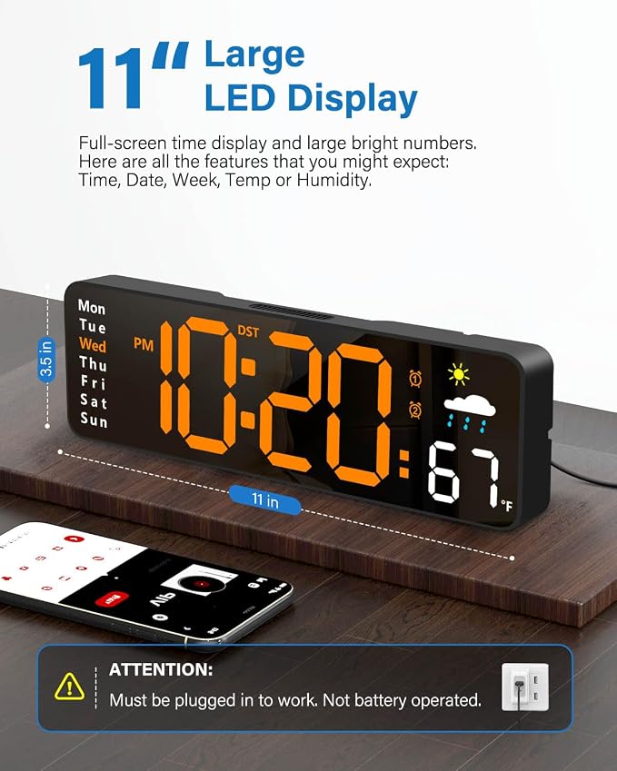 Digital Wall Clock, Digital Clock Large Display