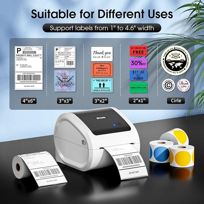 Bluetooth Shipping Label Printer 4x6