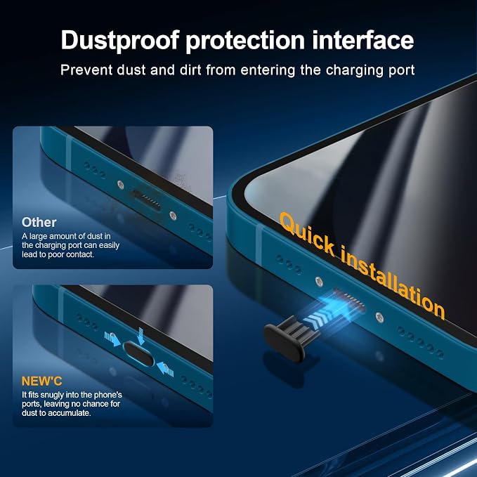 NEW'C 3x Privacy for iPhone 13 Screen Protector+ 3x Camera Lens Protector
