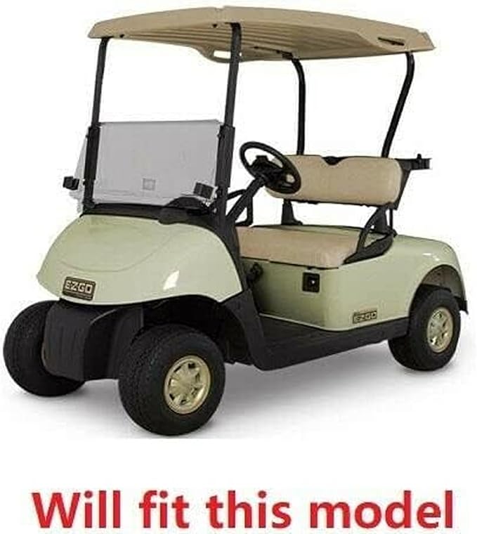 Huskey 2PCS Golf Cart Front Seat Covers for EZGO RXV 2008-UP G&E Models Custom Two-Tone Black Diamond Stitching with Black Piping, Marine Grade Vinyl Material, Staple on Design