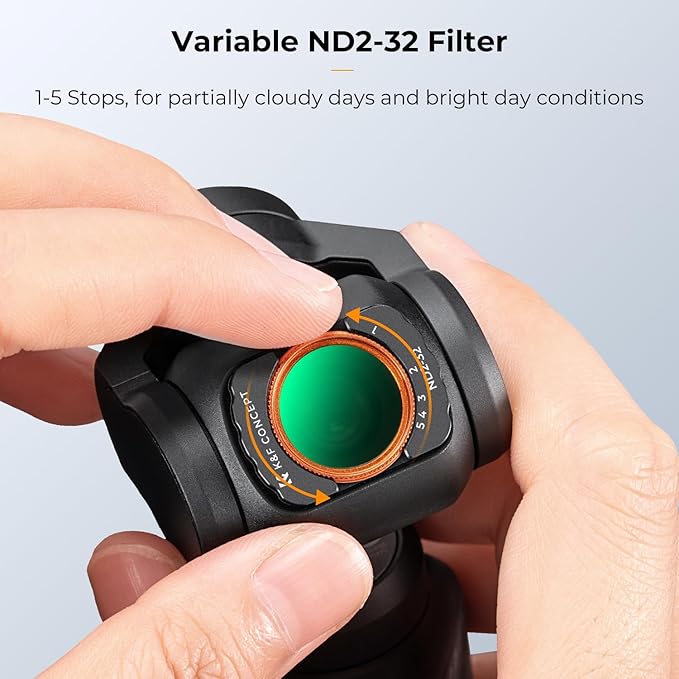 K&F CONCEPT Variable ND Filter for DJI Osmo Pocket 3/4, Xtra Muse Creator Combo