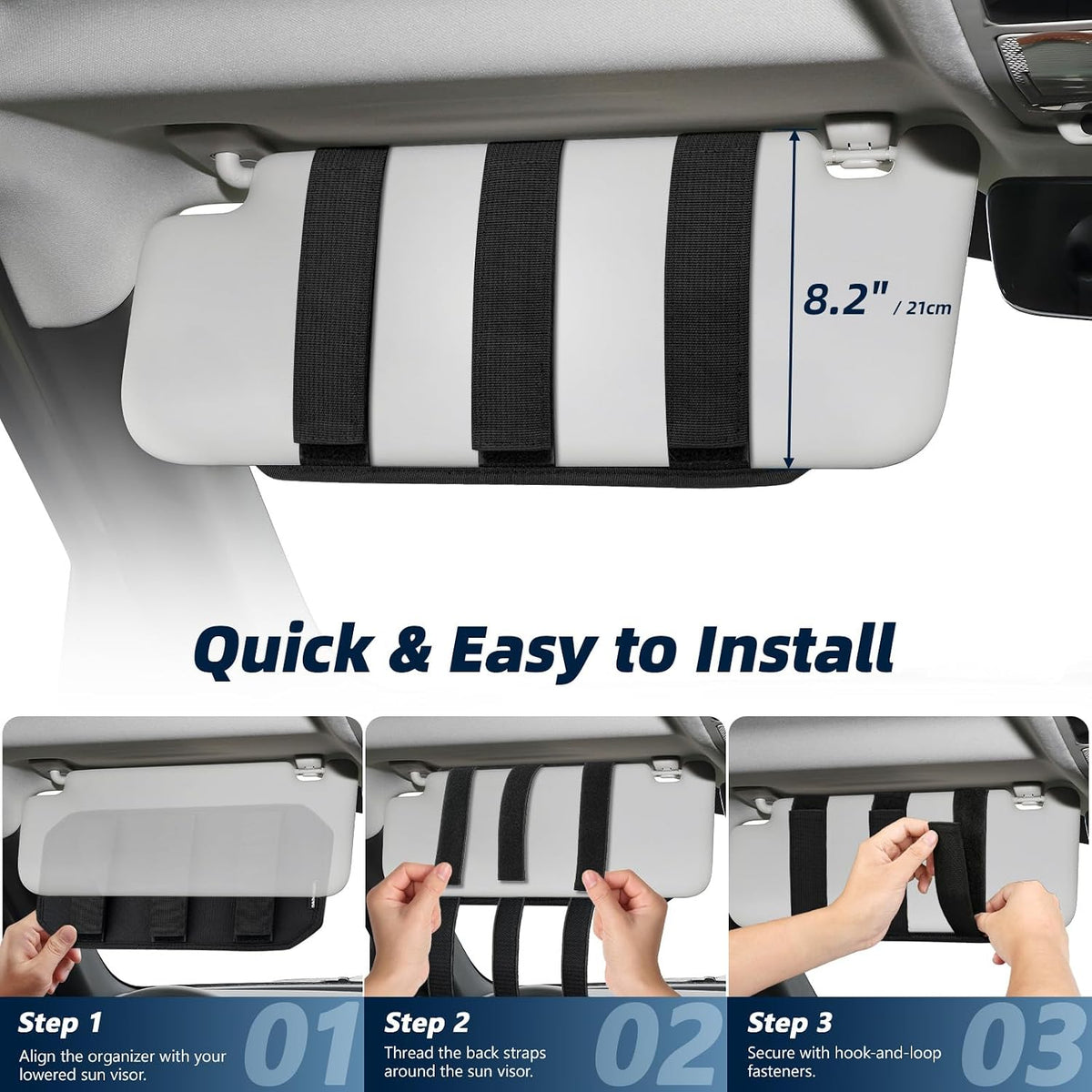 Dadanism Car Sun Visor Organizer, Fit Most Car Truck SUV Jeeps Patrols Van