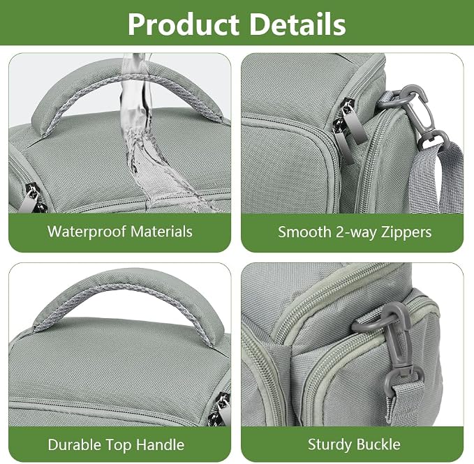 Ainiv DSLR Camera Bag, Waterproof Anti-Shock SLR Camera Case, Large Adjustable