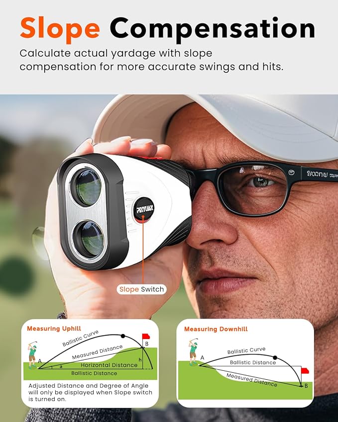 Golf Rangefinder with Slope, 1200 Yards Laser Range Finder Golfing, 7X