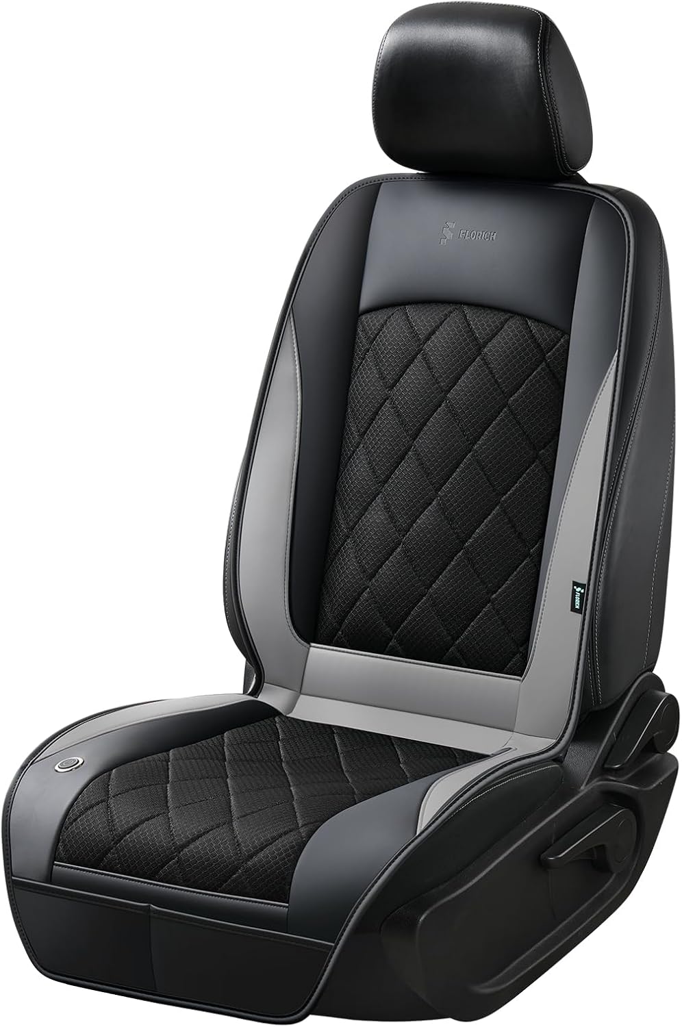[2026 Upgrade] Cooling Car Seat Cover Ventilated Seat Cushion Summer Driving 12V-24V Ventilated Car Seat Cushion with 2 Powerful Turbo Fans with 3-Speed Adjustable Universal Fit Most Car-Slight Grey