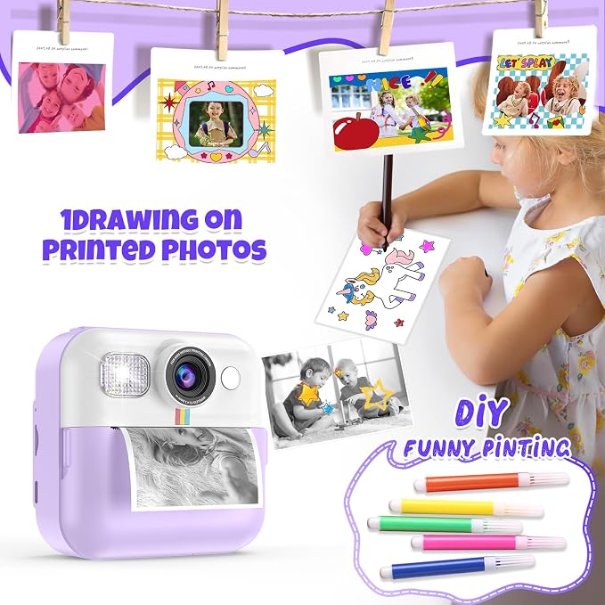 BOFIDAR Instant Print Camera for Kids, Children Digital Camera Video Toddler