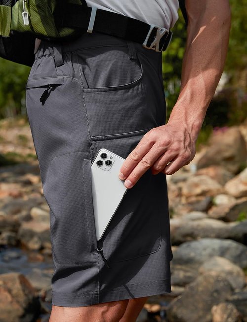 Moosehill Men's Hiking Shorts - Lightweight, Quick-Dry, Water-Resistant with 6 Pockets for Outdoor Adventures