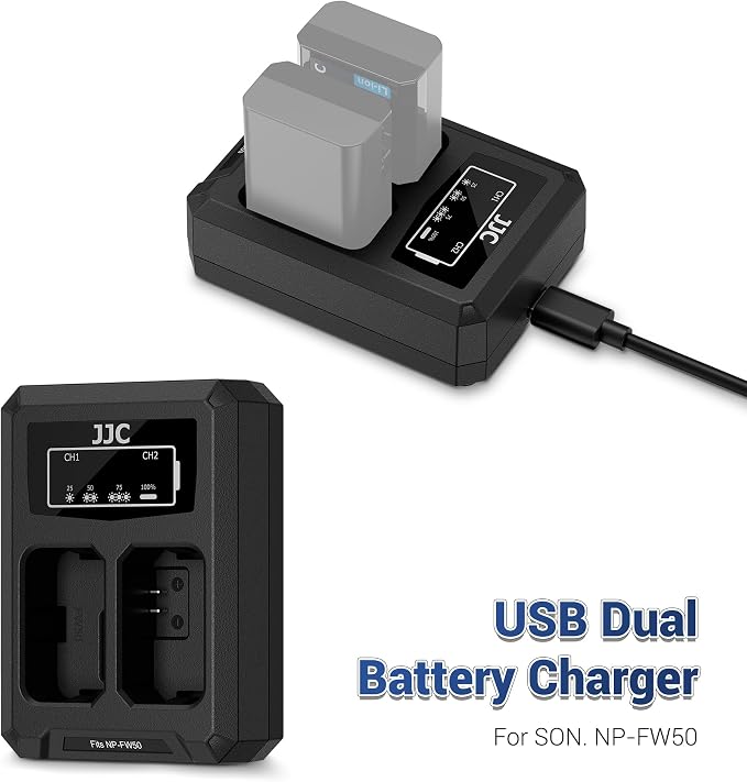 JJC NP-FW50 Battery Charger USB Dual Slot