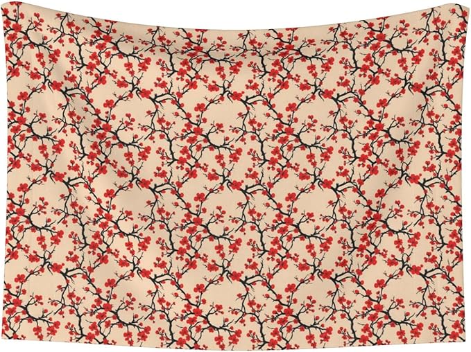 Pet Blanket for Car Rides Vet Visits, Blossom Japanese Cherry, Two Sided Reversible Plush Design with Bumpy Dot Side Offers Comfort Home Piece On Go Travel