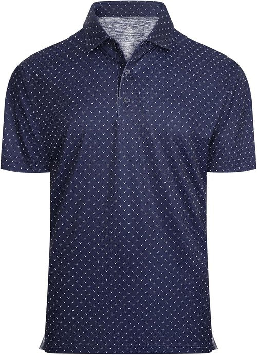 Alex Vando Men's Golf Shirt - Moisture-Wicking Classic Print Design | Comfortable Fit for All-Day Play