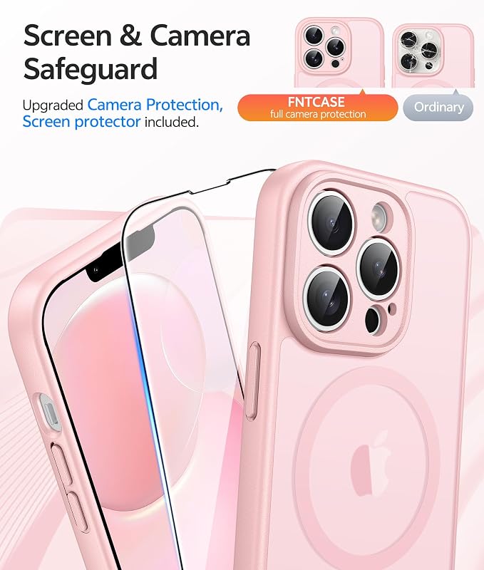 FNTCASE for iPhone 13 Pro Case: Magnetic Translucent Matte Slim Cases