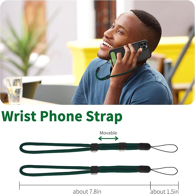 CACOE Phone Lanyard 2 Pack-1× Adjustable Neck Strap, 1× Wrist Strap, 2× Pads