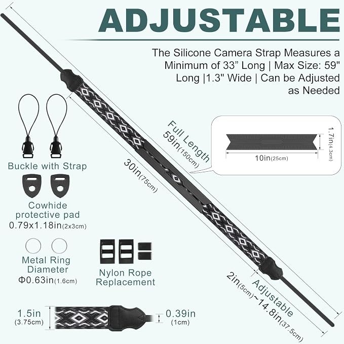 FIEIL Neck Strap Silicone Camera Straps