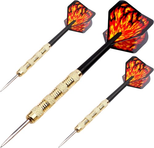MaxMau Steel Tip Darts Set - Professional Metal Darts for Dartboard | 18 Pieces Included