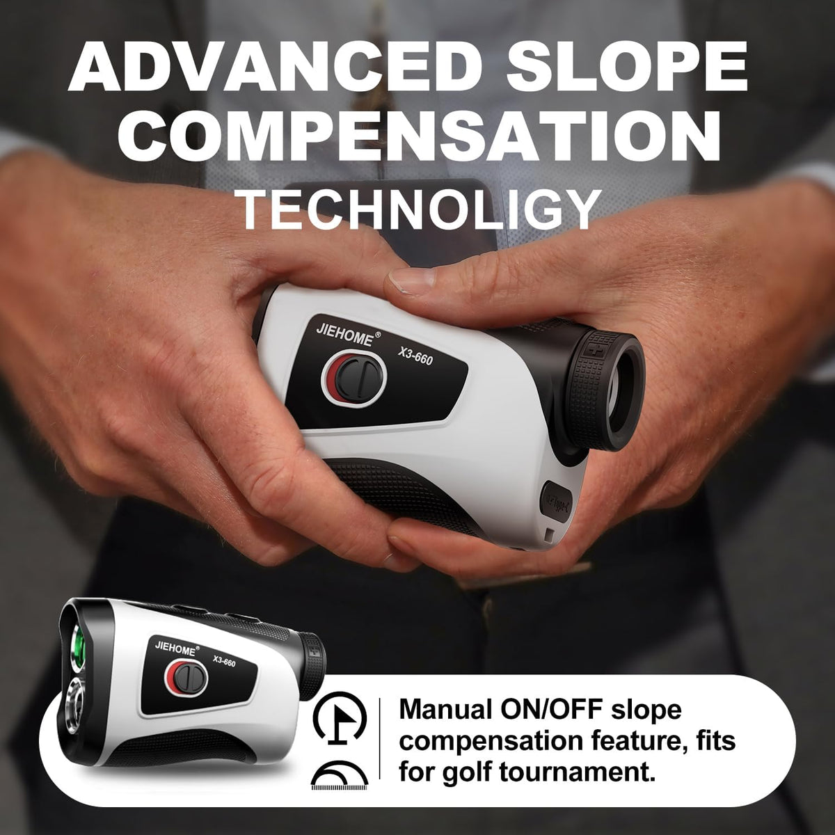 Skiennix Golf Rangefinder - 7X Magnification, Slope Measurement, Rechargeable | Perfect Gift for Men