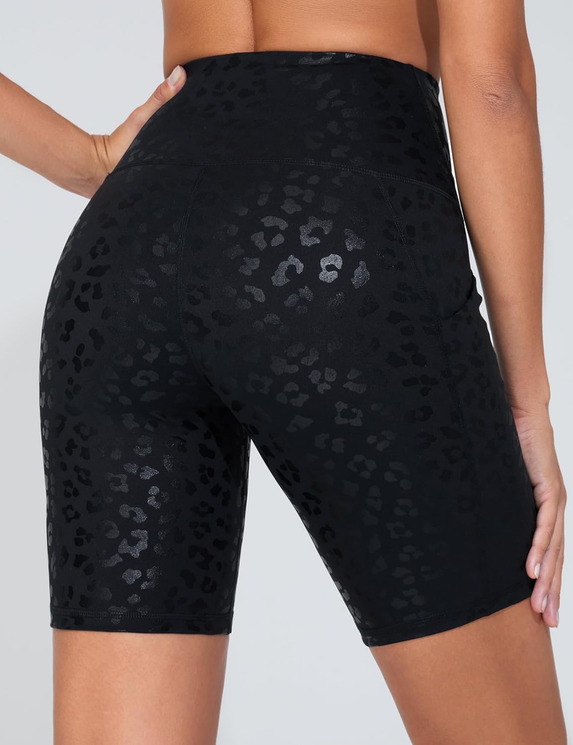 The Gym People High Waist Workout Shorts - Stretchy Tummy Control Yoga Biker Shorts with Pockets