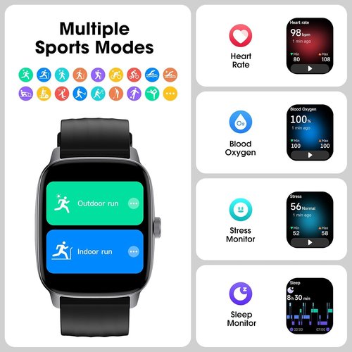 DAVIKO Pedometer Watch - Waterproof Fitness Tracker with Step Counter & Sleep Monitor for Seniors