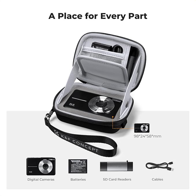 K&F CONCEPT Carrying Case for Digital Camera, Small Hard Shell Protective Case
