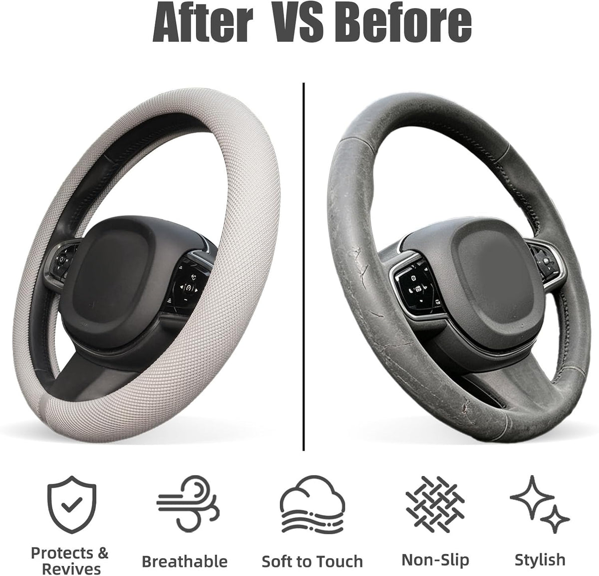 15 Inch Silicone Steering Wheel Cover for Women Thermoregulating All-Season