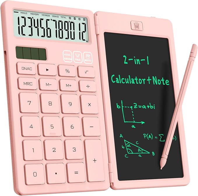 Desk Calculators with Erasable LCD Notepad ROATEE Basic Calculators Pink Cute