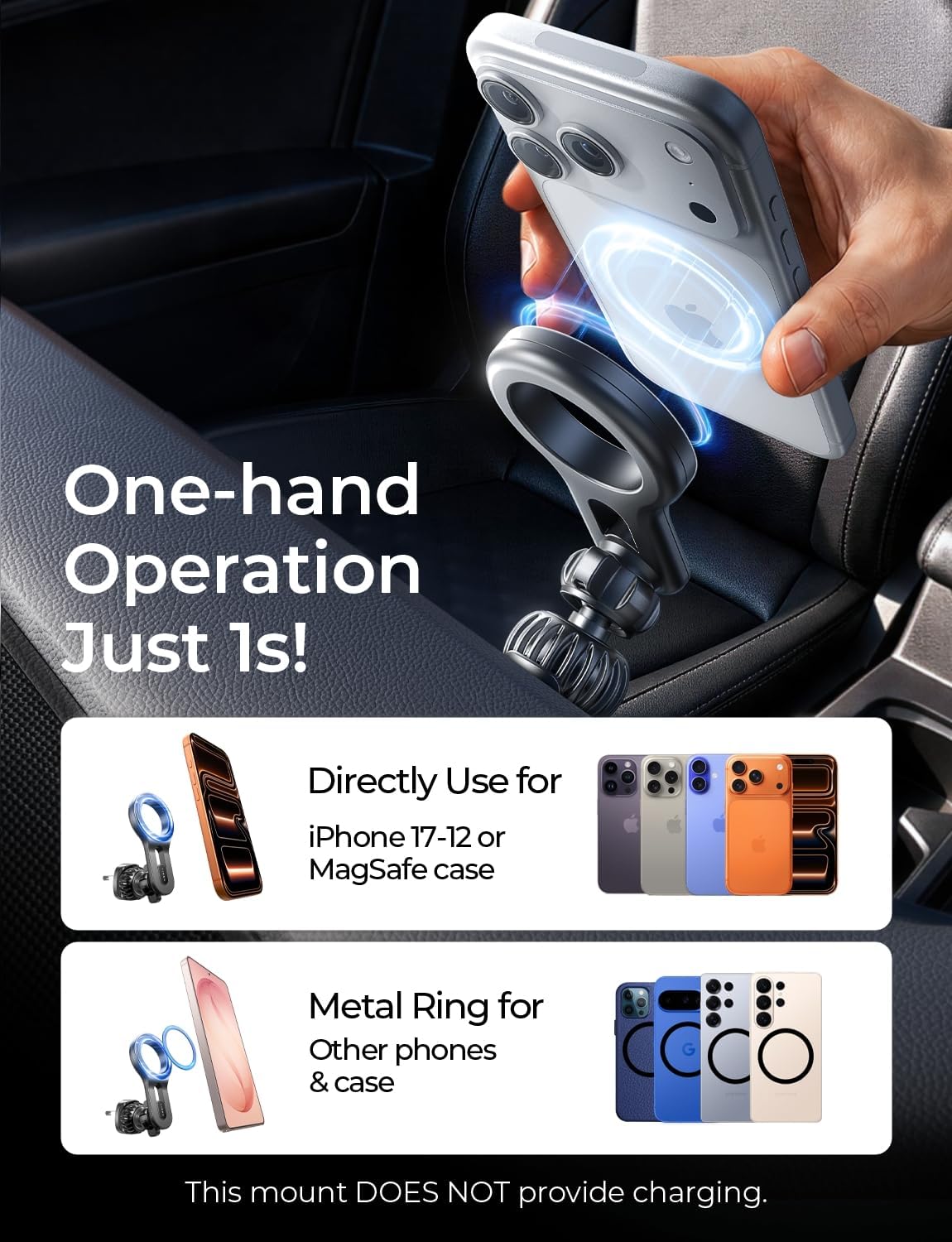 LISEN for MagSafe Car Mount, Magnetic Phone Holder for Car Vent Phone Mount, Magnetic Car Phone Mount for Car Mount for iPhone 18 Pro Max Car Mount Holder, Air Vent Car Phone Holder Mount Man Gifts