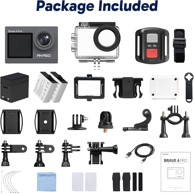 AKASO Brave 4 Pro 4K30FPS Action Camera - 131ft Underwater Camcorder Waterproof