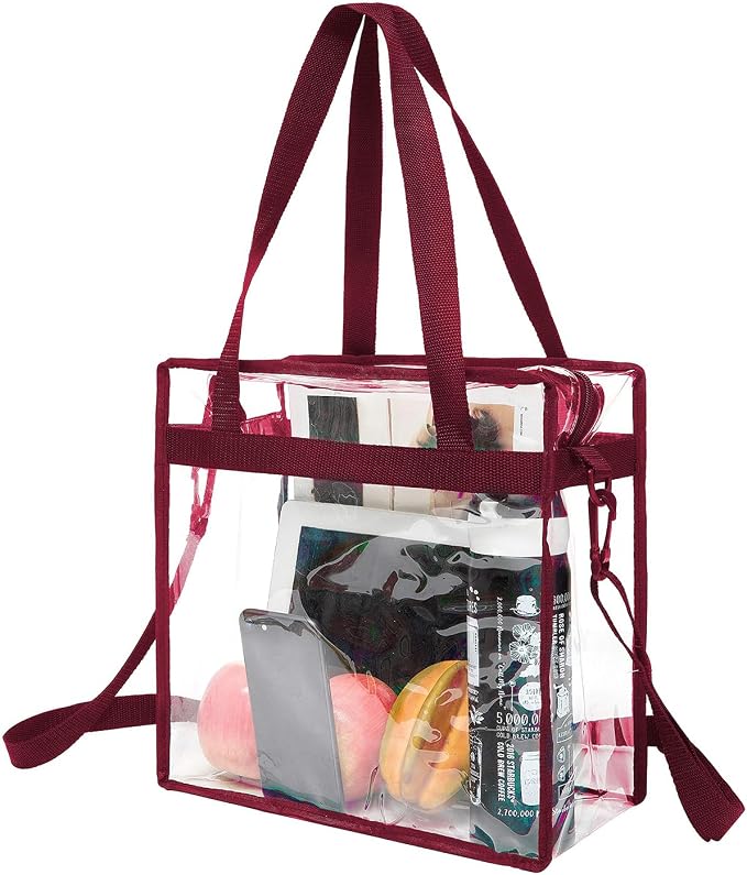 BAGAIL Clear Bags 12x6x12 Stadium Approved Clear Tote Bag