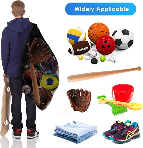 BROTOU Extra Large Sports Ball Bag - Mesh Design with Adjustable Shoulder Strap | Holds Soccer, Basketball, Volleyball (30” x 40”)