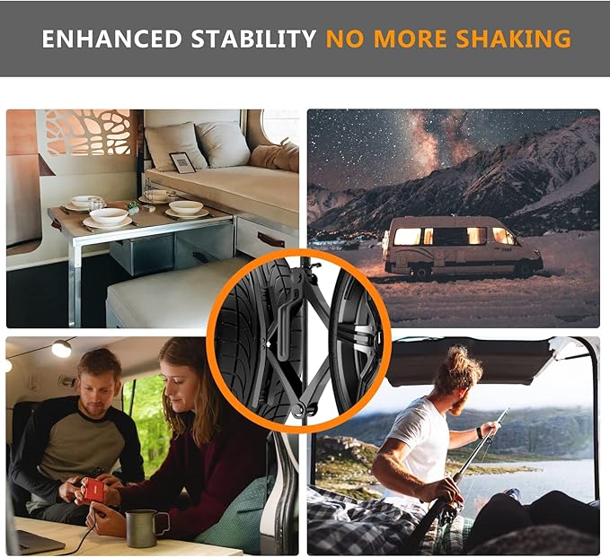 Proud Panda Small Camper Wheel Chock Shaped RV Stabilizer for Travel Trailer,Anti-Move Tire Wheel Chock with Accessories-Pair,Heavy Duty Truck RV Tire Scissor Locking X Chock,Fit for 2” to 10”