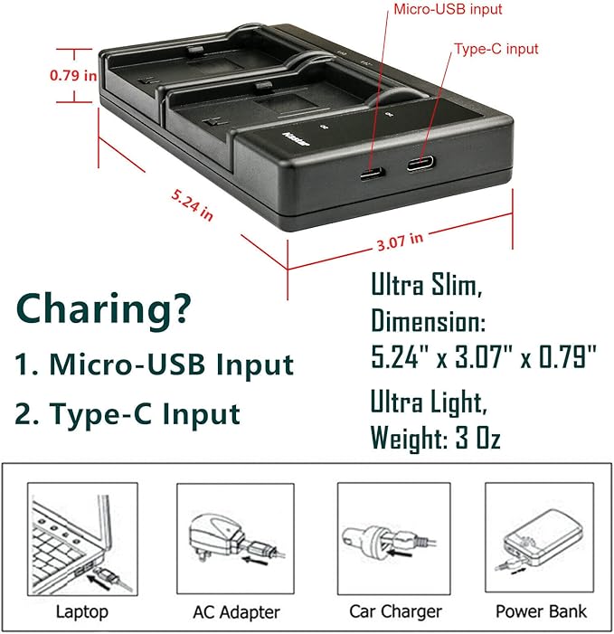 Kastar LB-070 LTD2 USB Battery Charger Replacement